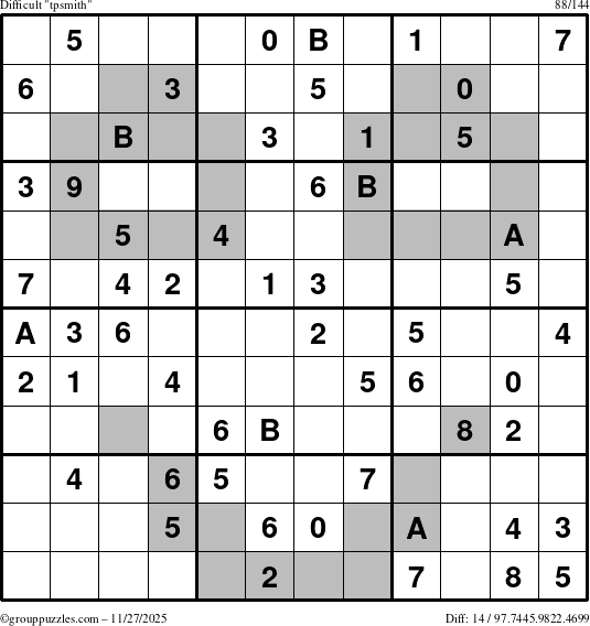 The grouppuzzles.com Difficult tpsmith puzzle for Thursday November 27, 2025