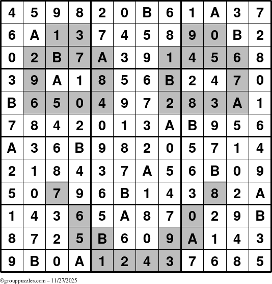 The grouppuzzles.com Answer grid for the tpsmith puzzle for Thursday November 27, 2025