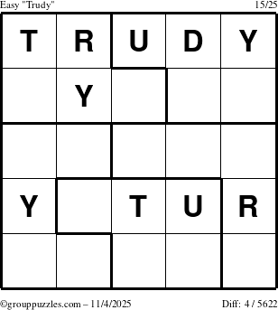 The grouppuzzles.com Easy Trudy puzzle for Tuesday November 4, 2025