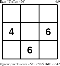 The grouppuzzles.com Easy TicTac-456 puzzle for Friday May 30, 2025