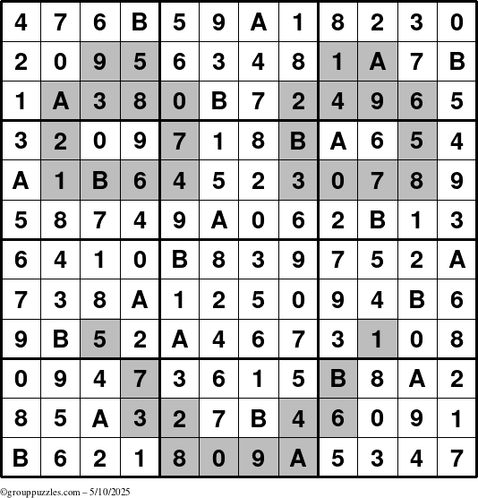 The grouppuzzles.com Answer grid for the tpsmith puzzle for Saturday May 10, 2025