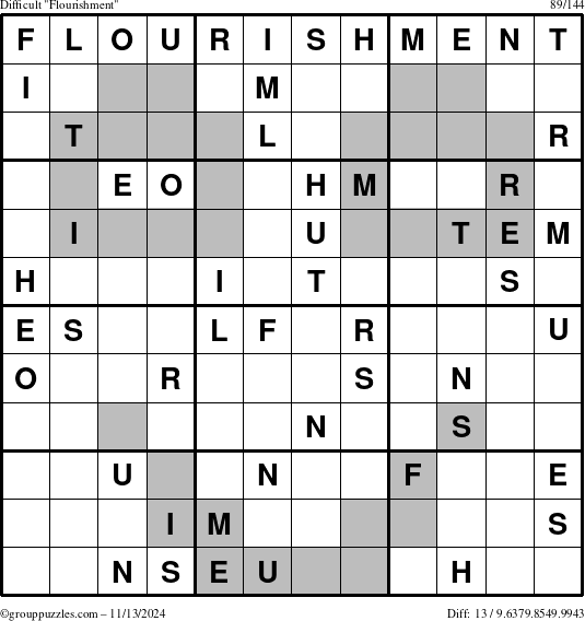 The grouppuzzles.com Difficult Flourishment puzzle for Wednesday November 13, 2024