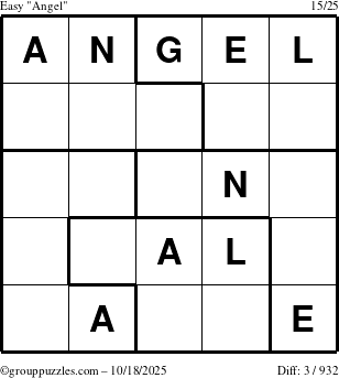 The grouppuzzles.com Easy Angel puzzle for Saturday October 18, 2025