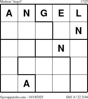 The grouppuzzles.com Medium Angel puzzle for Saturday October 18, 2025