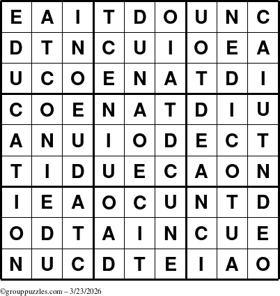 The grouppuzzles.com Answer grid for the Education-c1 puzzle for Monday March 23, 2026