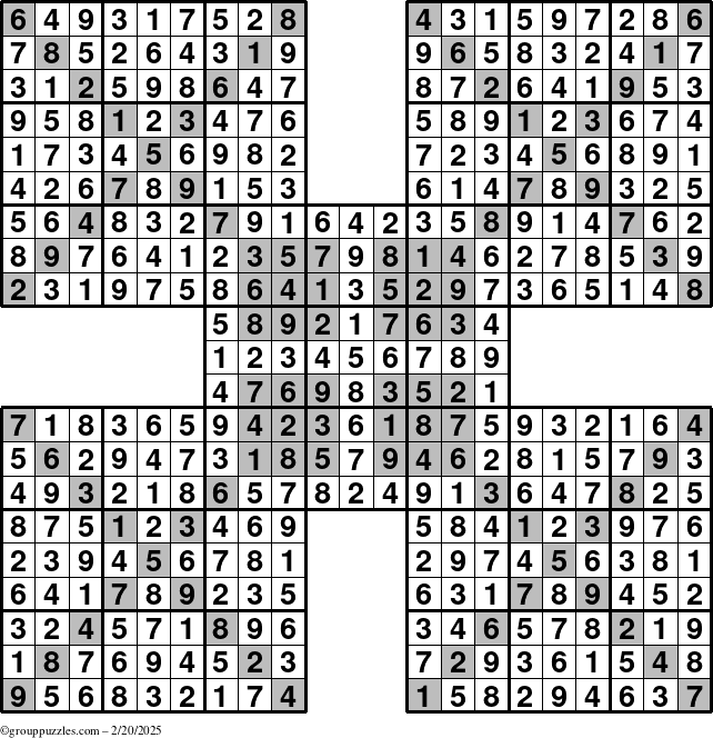 The grouppuzzles.com Answer grid for the cover-HyperXtreme puzzle for Thursday February 20, 2025