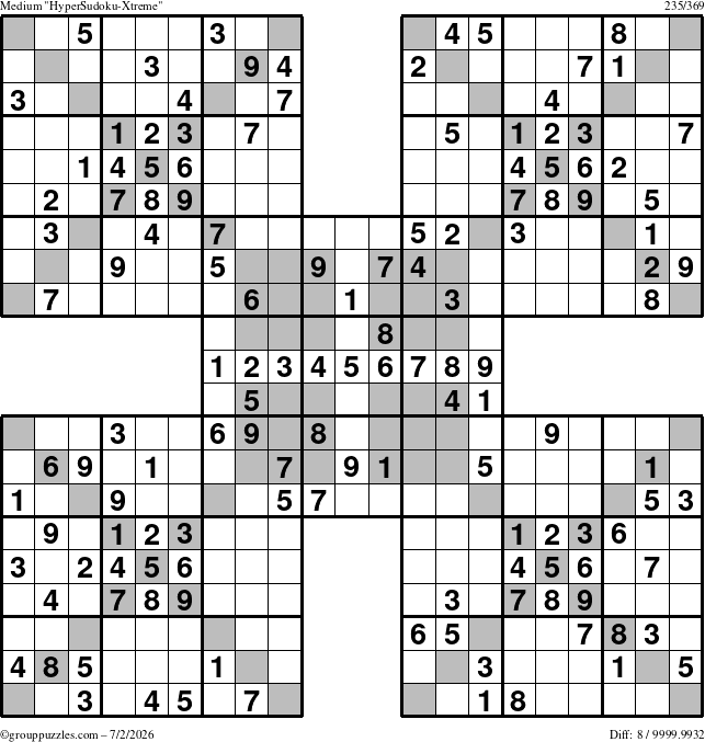 The grouppuzzles.com Medium cover-HyperXtreme puzzle for Thursday July 2, 2026