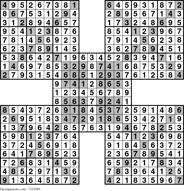 The grouppuzzles.com Answer grid for the cover-HyperXtreme puzzle for Thursday July 2, 2026