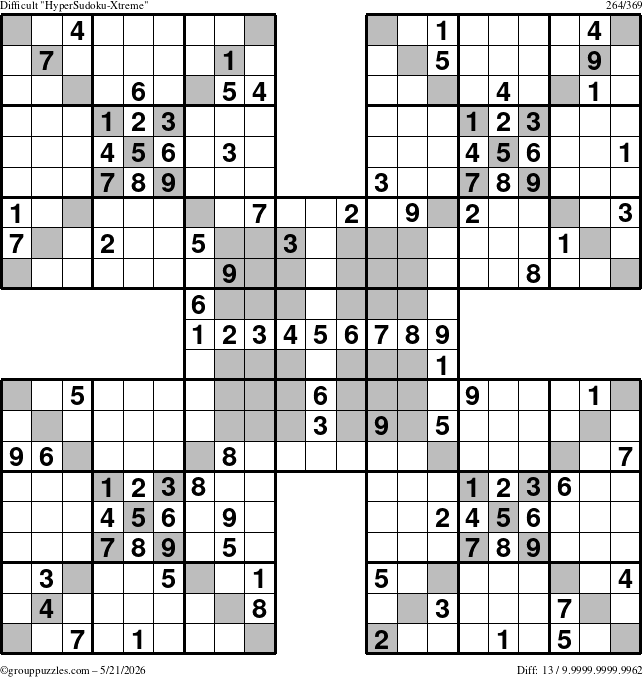 The grouppuzzles.com Difficult cover-HyperXtreme puzzle for Thursday May 21, 2026