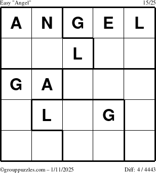 The grouppuzzles.com Easy Angel puzzle for Saturday January 11, 2025