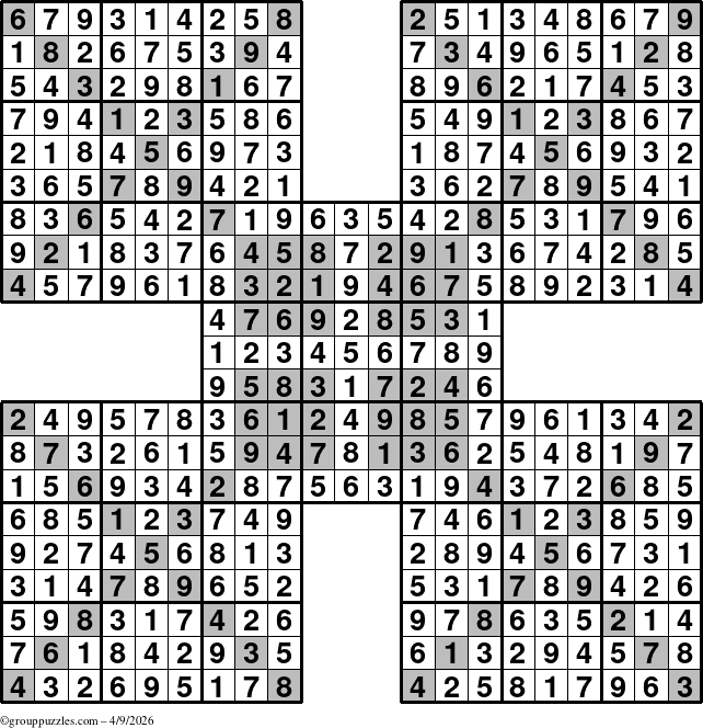 The grouppuzzles.com Answer grid for the cover-HyperXtreme puzzle for Thursday April 9, 2026