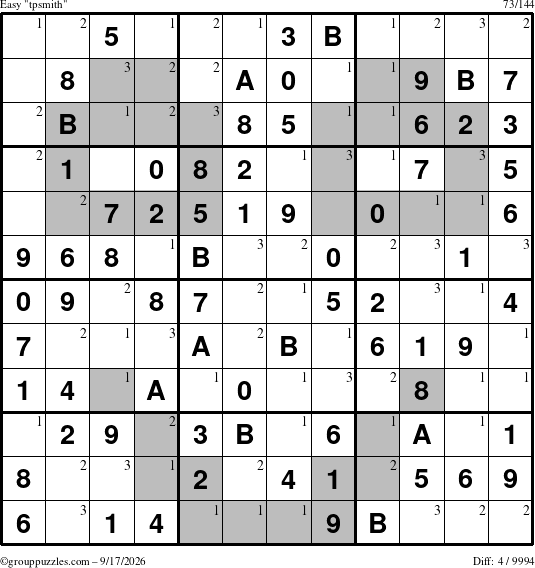 The grouppuzzles.com Easy tpsmith puzzle for Thursday September 17, 2026 with the first 3 steps marked