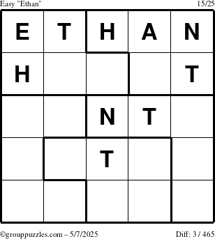 The grouppuzzles.com Easy Ethan puzzle for Wednesday May 7, 2025