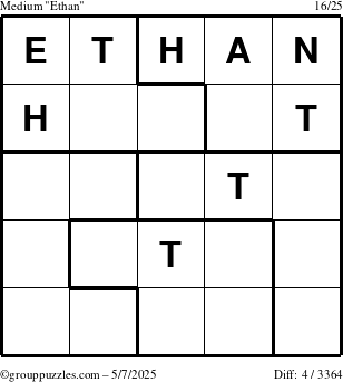 The grouppuzzles.com Medium Ethan puzzle for Wednesday May 7, 2025