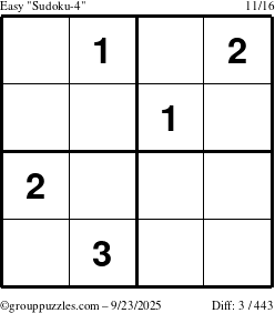 The grouppuzzles.com Easy Sudoku-4 puzzle for Tuesday September 23, 2025