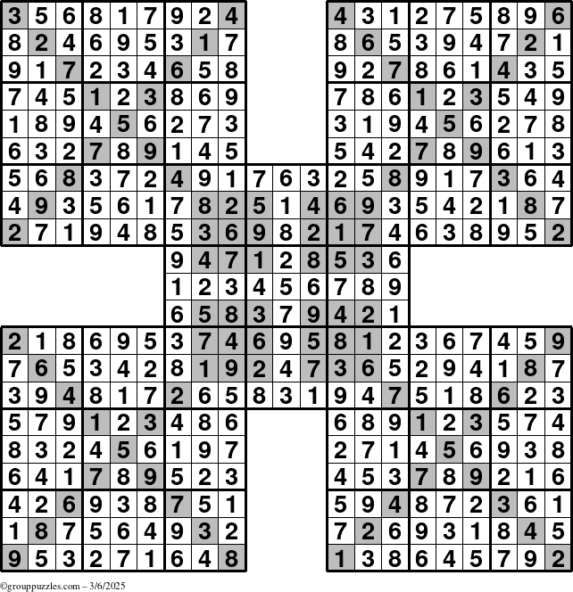 The grouppuzzles.com Answer grid for the cover-HyperXtreme puzzle for Thursday March 6, 2025