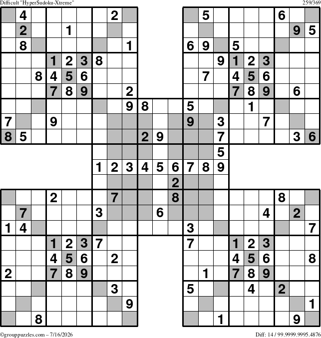 The grouppuzzles.com Difficult cover-HyperXtreme puzzle for Thursday July 16, 2026