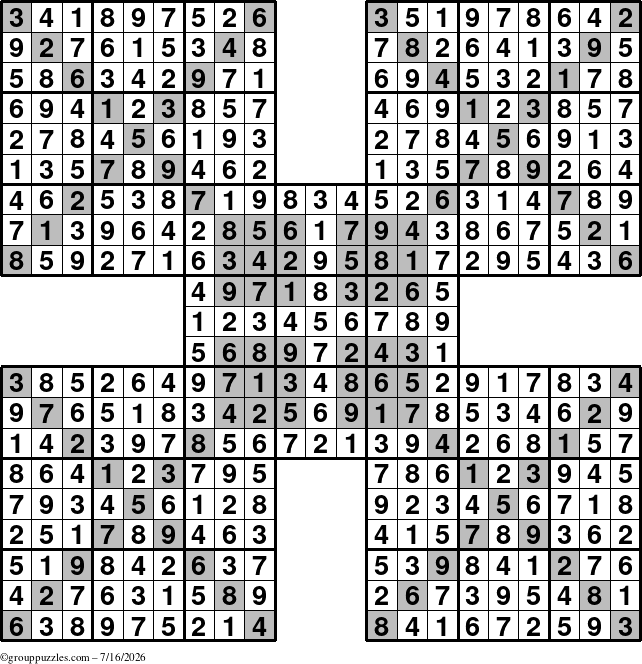 The grouppuzzles.com Answer grid for the cover-HyperXtreme puzzle for Thursday July 16, 2026