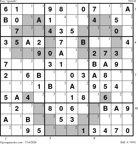 The grouppuzzles.com Easy tpsmith puzzle for Thursday July 16, 2026 with all 4 steps marked