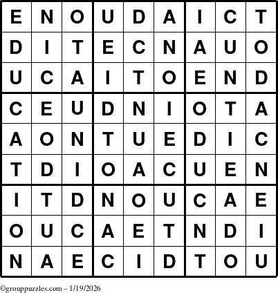 The grouppuzzles.com Answer grid for the Education-c1 puzzle for Monday January 19, 2026