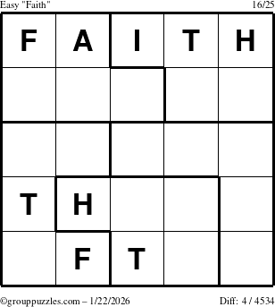 The grouppuzzles.com Easy Faith puzzle for Thursday January 22, 2026