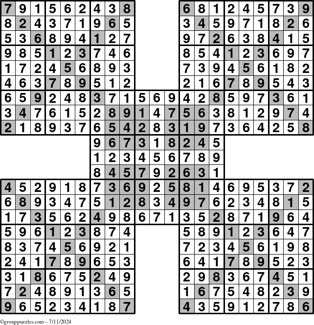 The grouppuzzles.com Answer grid for the cover-HyperXtreme puzzle for Thursday July 11, 2024