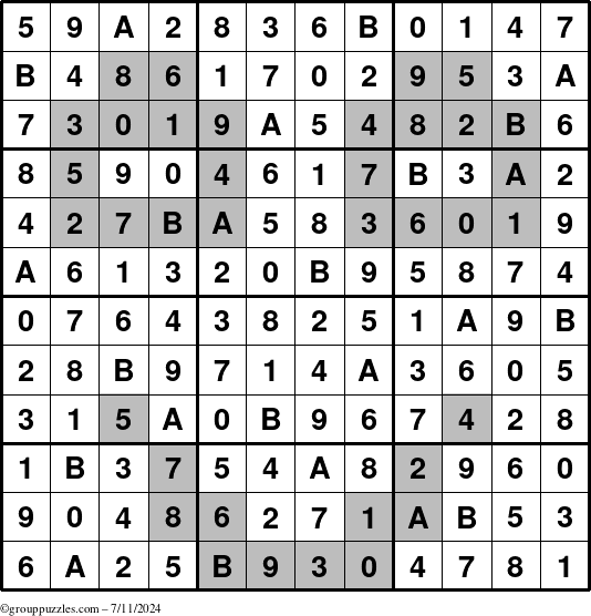 The grouppuzzles.com Answer grid for the tpsmith puzzle for Thursday July 11, 2024