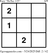 The grouppuzzles.com Easy TicTac-123 puzzle for Saturday May 24, 2025