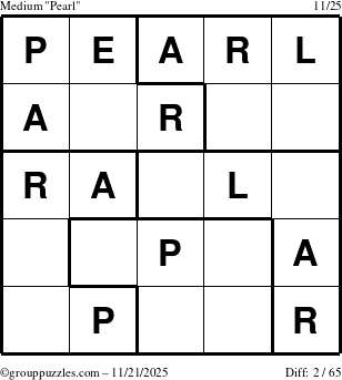 The grouppuzzles.com Medium Pearl puzzle for Friday November 21, 2025