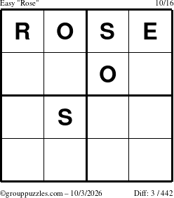 The grouppuzzles.com Easy Rose puzzle for Saturday October 3, 2026