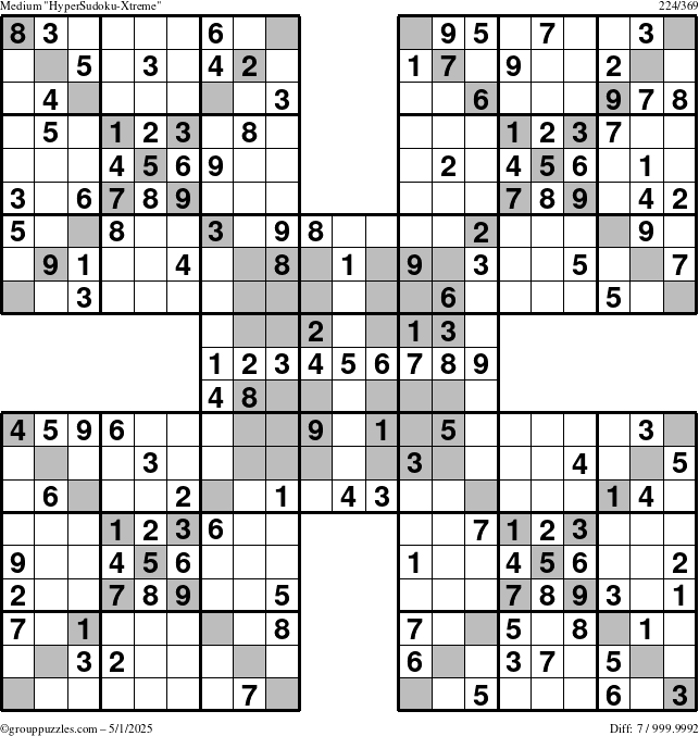 The grouppuzzles.com Medium cover-HyperXtreme puzzle for Thursday May 1, 2025