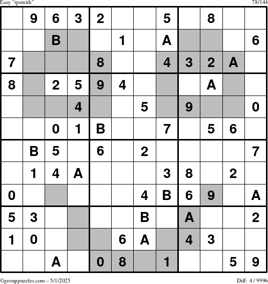 The grouppuzzles.com Easy tpsmith puzzle for Thursday May 1, 2025