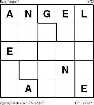 The grouppuzzles.com Easy Angel puzzle for Saturday March 14, 2026