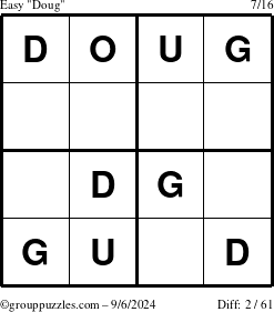 The grouppuzzles.com Easy Doug puzzle for Friday September 6, 2024