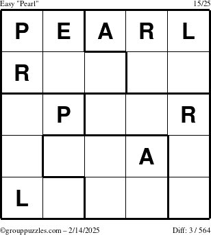 The grouppuzzles.com Easy Pearl puzzle for Friday February 14, 2025