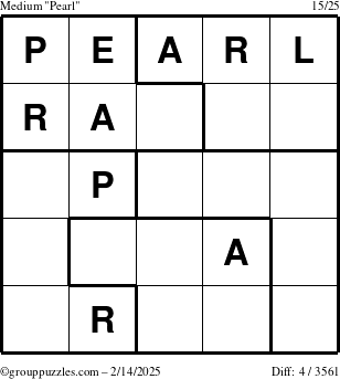 The grouppuzzles.com Medium Pearl puzzle for Friday February 14, 2025