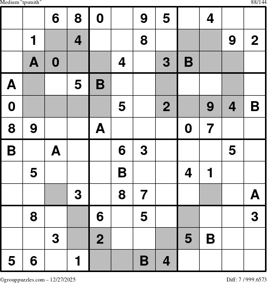 The grouppuzzles.com Medium tpsmith puzzle for Saturday December 27, 2025