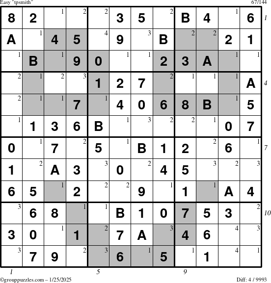 The grouppuzzles.com Easy tpsmith puzzle for Saturday January 25, 2025 with all 4 steps marked