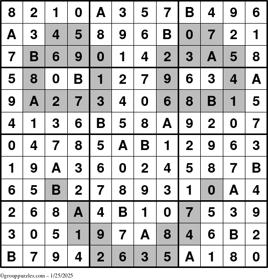 The grouppuzzles.com Answer grid for the tpsmith puzzle for Saturday January 25, 2025