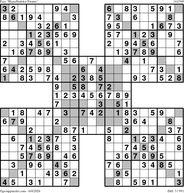 The grouppuzzles.com Easy cover-HyperXtreme puzzle for Thursday June 4, 2026
