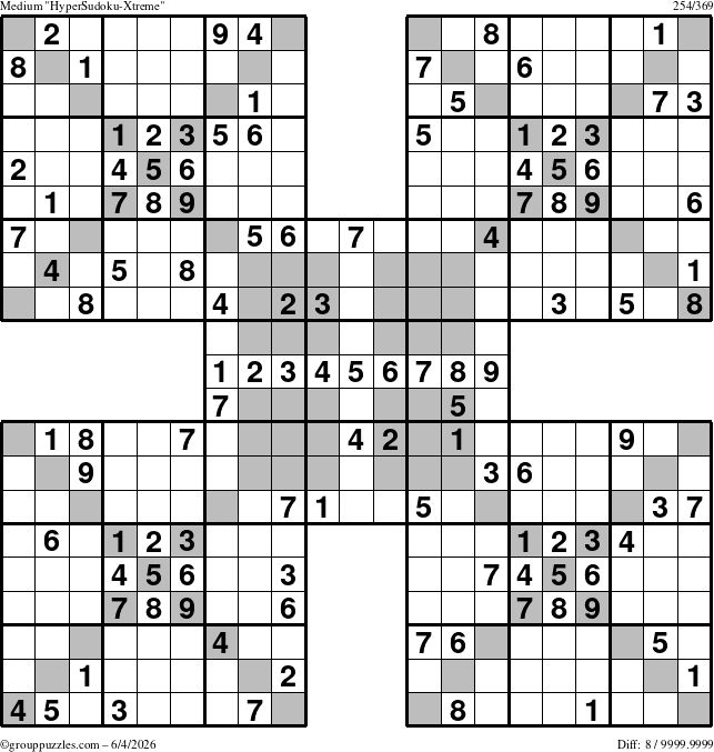 The grouppuzzles.com Medium cover-HyperXtreme puzzle for Thursday June 4, 2026