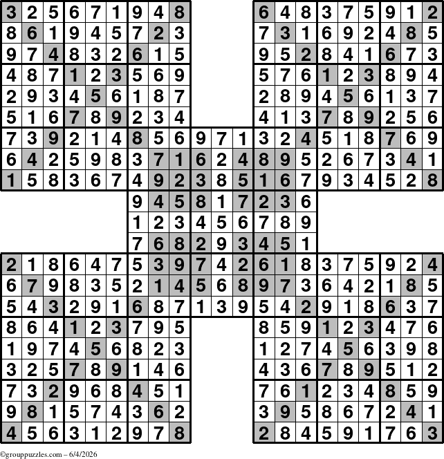 The grouppuzzles.com Answer grid for the cover-HyperXtreme puzzle for Thursday June 4, 2026