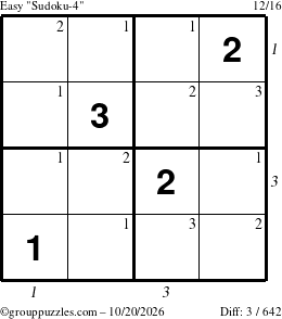 The grouppuzzles.com Easy Sudoku-4 puzzle for Tuesday October 20, 2026 with all 3 steps marked