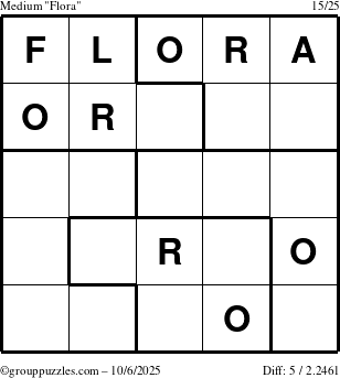 The grouppuzzles.com Medium Flora puzzle for Monday October 6, 2025