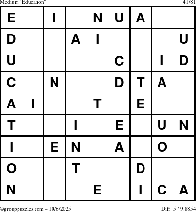 The grouppuzzles.com Medium Education-c1 puzzle for Monday October 6, 2025