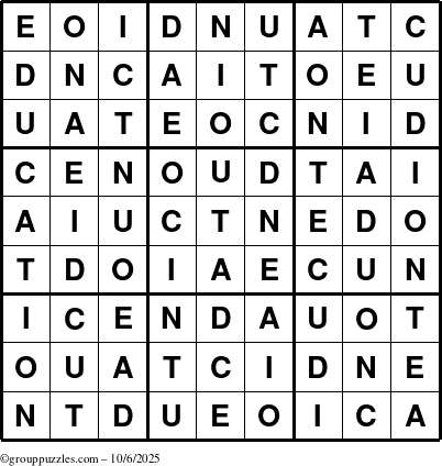 The grouppuzzles.com Answer grid for the Education-c1 puzzle for Monday October 6, 2025