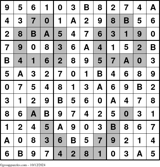 The grouppuzzles.com Answer grid for the tpsmith puzzle for Saturday October 12, 2024