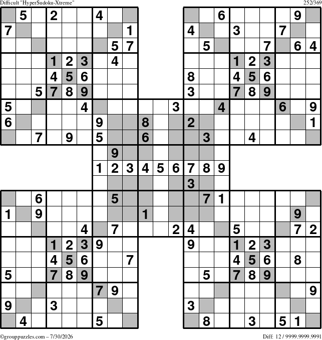 The grouppuzzles.com Difficult cover-HyperXtreme puzzle for Thursday July 30, 2026