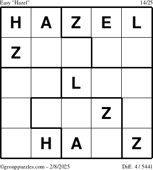 The grouppuzzles.com Easy Hazel puzzle for Saturday February 8, 2025