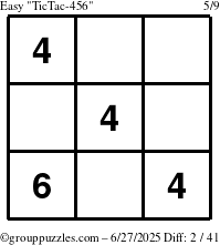 The grouppuzzles.com Easy TicTac-456 puzzle for Friday June 27, 2025